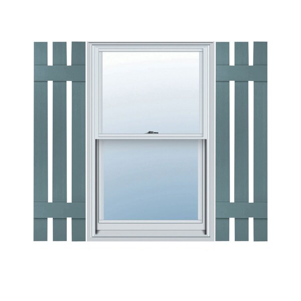 Ekena Millwork Lifetime Vinyl, Standard Three Board Spaced, Board-n-Batten Shutters, LS3S12X04700WB, PR LS3S12X04700WB - main
